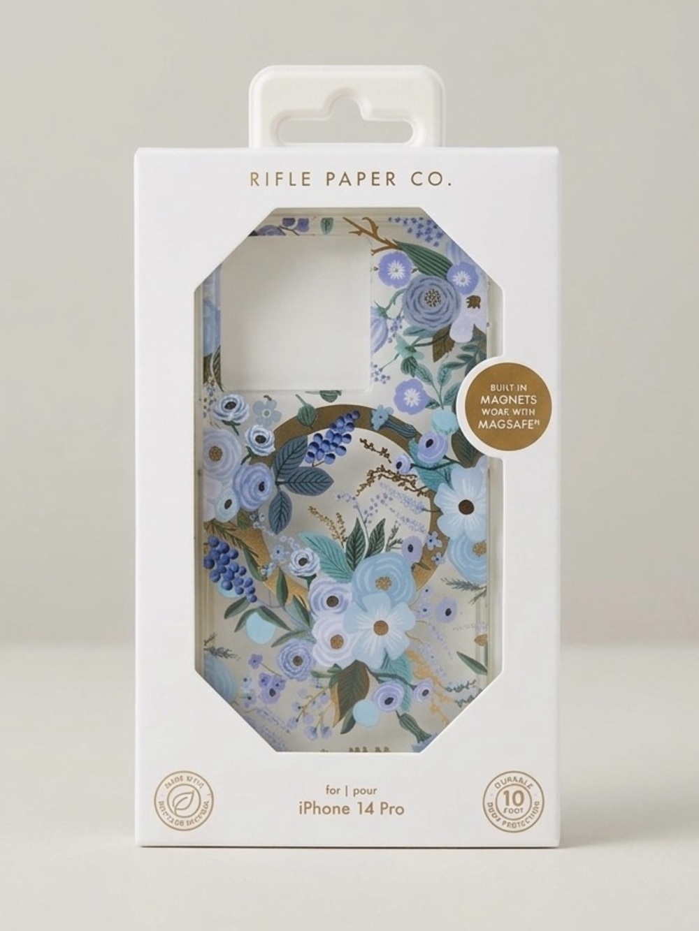 Rifle Paper Co Garden Party Blue iPhone 14 Pro MagSafe Phone Case